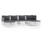 vidaXL 6-tlg. Garten-Lounge-Set mit Kissen Weiß Stahl vidaXL 6-tlg. Garten-Lounge-Set mit Kissen Weiß Stahl