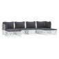vidaXL 6-tlg. Garten-Lounge-Set mit Kissen Weiß Stahl vidaXL 6-tlg. Garten-Lounge-Set mit Kissen Weiß Stahl