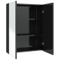 vidaXL Bad-Spiegelschrank 60x15x75 cm MDF Glänzendes Schwarz vidaXL Bad-Spiegelschrank 60x15x75 cm MDF Glänzendes Schwarz