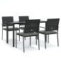 vidaXL 5-tlg. Garten-Essgruppe mit Kissen Poly Rattan und Stahl vidaXL 5-tlg. Garten-Essgruppe mit Kissen Poly Rattan und Stahl