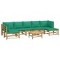 vidaXL 8-tlg. Garten-Lounge-Set mit Grünen Kissen Bambus vidaXL 8-tlg. Garten-Lounge-Set mit Grünen Kissen Bambus