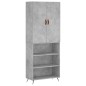 Highboard Betongrau 69,5x34x180 cm Holzwerkstoff Highboard Betongrau 69,5x34x180 cm Holzwerkstoff