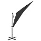 vidaXL Ampelschirm mit Mast und LED-Beleuchtung Schwarz 250 cm vidaXL Ampelschirm mit Mast und LED-Beleuchtung Schwarz 250 cm