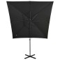vidaXL Ampelschirm mit Mast und LED-Beleuchtung Schwarz 250 cm vidaXL Ampelschirm mit Mast und LED-Beleuchtung Schwarz 250 cm