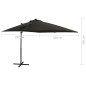 vidaXL Ampelschirm mit Mast und LED-Beleuchtung Schwarz 250 cm vidaXL Ampelschirm mit Mast und LED-Beleuchtung Schwarz 250 cm