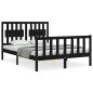 vidaXL Massivholzbett mit Kopfteil Schwarz 140x200 cm vidaXL Massivholzbett mit Kopfteil Schwarz 140x200 cm