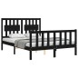 vidaXL Massivholzbett mit Kopfteil Schwarz 140x200 cm vidaXL Massivholzbett mit Kopfteil Schwarz 140x200 cm