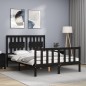 vidaXL Massivholzbett mit Kopfteil Schwarz 140x200 cm vidaXL Massivholzbett mit Kopfteil Schwarz 140x200 cm