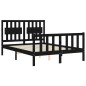 vidaXL Massivholzbett mit Kopfteil Schwarz 140x200 cm vidaXL Massivholzbett mit Kopfteil Schwarz 140x200 cm