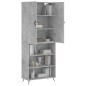 Highboard Betongrau 69,5x34x180 cm Holzwerkstoff Highboard Betongrau 69,5x34x180 cm Holzwerkstoff