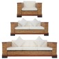 3-tlg. Sofagarnitur mit Auflagen Braun Natur Rattan 3-tlg. Sofagarnitur mit Auflagen Braun Natur Rattan