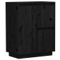 vidaXL Sideboard Schwarz 60x34x75 cm Massivholz Kiefer vidaXL Sideboard Schwarz 60x34x75 cm Massivholz Kiefer