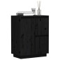 vidaXL Sideboard Schwarz 60x34x75 cm Massivholz Kiefer vidaXL Sideboard Schwarz 60x34x75 cm Massivholz Kiefer