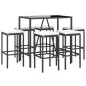 vidaXL 7-tlg. Gartenbar-Set mit Kissen Schwarz Poly Rattan vidaXL 7-tlg. Gartenbar-Set mit Kissen Schwarz Poly Rattan