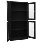 vidaXL Büroschrank Schwarz 90x40x180 cm Stahl und Hartglas vidaXL Büroschrank Schwarz 90x40x180 cm Stahl und Hartglas