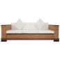 3-tlg. Sofagarnitur mit Auflagen Braun Natur Rattan 3-tlg. Sofagarnitur mit Auflagen Braun Natur Rattan