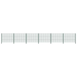 Zaunfeld mit Pfosten Eisen 10,2 x 1,2 m Grün