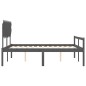 vidaXL Massivholzbett mit Kopfteil Grau 160x200 cm vidaXL Massivholzbett mit Kopfteil Grau 160x200 cm