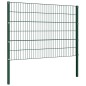 Zaunfeld mit Pfosten Eisen 10,2 x 1,2 m Grün Zaunfeld mit Pfosten Eisen 10,2 x 1,2 m Grün