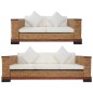 vidaXL 2-tlg. Sofagarnitur mit Auflagen Braun Natur Rattan vidaXL 2-tlg. Sofagarnitur mit Auflagen Braun Natur Rattan