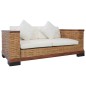 vidaXL 2-tlg. Sofagarnitur mit Auflagen Braun Natur Rattan vidaXL 2-tlg. Sofagarnitur mit Auflagen Braun Natur Rattan