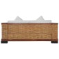 vidaXL 2-tlg. Sofagarnitur mit Auflagen Braun Natur Rattan vidaXL 2-tlg. Sofagarnitur mit Auflagen Braun Natur Rattan