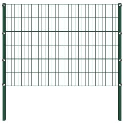 Zaunfeld mit Pfosten Eisen 17 x 1,2 m Grün
