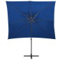 vidaXL Ampelschirm mit Lüftung Azurblau 250x250 cm vidaXL Ampelschirm mit Lüftung Azurblau 250x250 cm