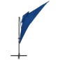 vidaXL Ampelschirm mit Lüftung Azurblau 250x250 cm vidaXL Ampelschirm mit Lüftung Azurblau 250x250 cm