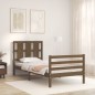 vidaXL Massivholzbett mit Kopfteil Honigbraun 100x200 cm vidaXL Massivholzbett mit Kopfteil Honigbraun 100x200 cm