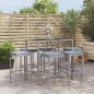 vidaXL 7-tlg. Gartenbar-Set mit Kissen Grau Poly Rattan vidaXL 7-tlg. Gartenbar-Set mit Kissen Grau Poly Rattan
