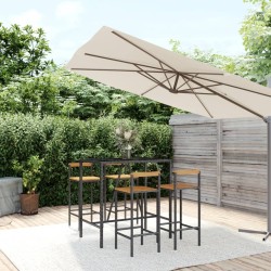 vidaXL 5-tlg. Gartenbar-Set Schwarz Poly Rattan & Massivholz Akazie