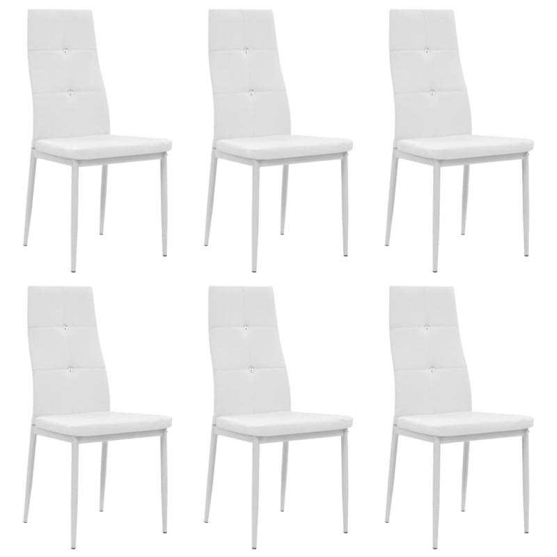 vidaXL Esszimmerstühle 6 Stk. Kunstleder Weiß vidaXL Esszimmerstühle 6 Stk. Kunstleder Weiß
