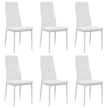 vidaXL Esszimmerstühle 6 Stk. Kunstleder Weiß 
