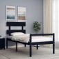 vidaXL Massivholzbett mit Kopfteil Schwarz 100x200 cm vidaXL Massivholzbett mit Kopfteil Schwarz 100x200 cm
