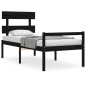 vidaXL Massivholzbett mit Kopfteil Schwarz 100x200 cm vidaXL Massivholzbett mit Kopfteil Schwarz 100x200 cm