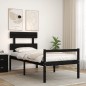 vidaXL Massivholzbett mit Kopfteil Schwarz 100x200 cm vidaXL Massivholzbett mit Kopfteil Schwarz 100x200 cm