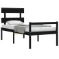 vidaXL Massivholzbett mit Kopfteil Schwarz 100x200 cm vidaXL Massivholzbett mit Kopfteil Schwarz 100x200 cm