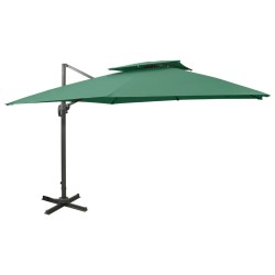 vidaXL Ampelschirm mit Lüftung 300x300 cm Grün