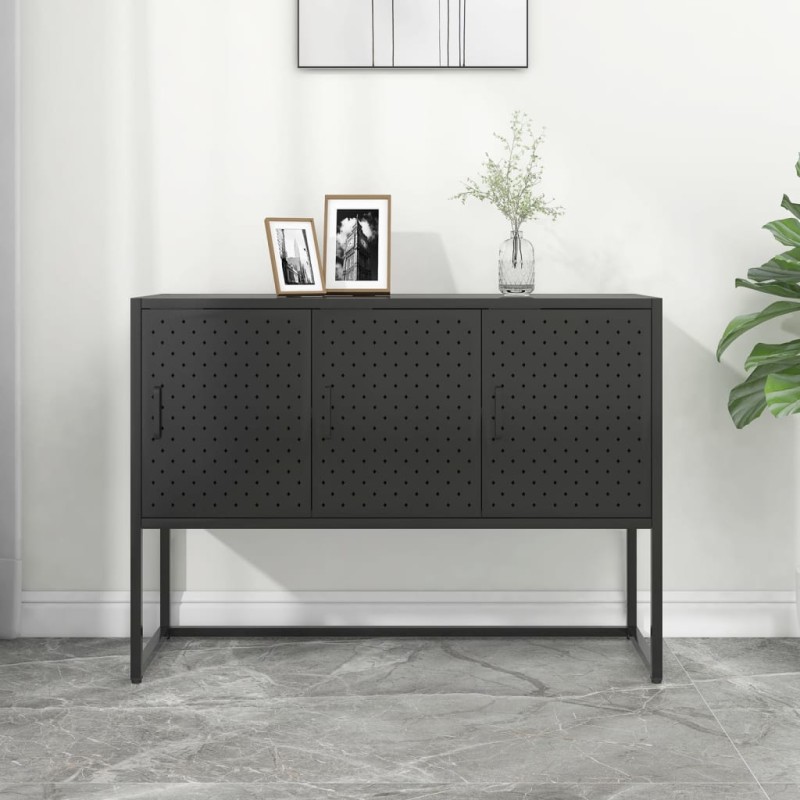 vidaXL Sideboard Schwarz 105x35x75 cm Stahl vidaXL Sideboard Schwarz 105x35x75 cm Stahl