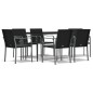 vidaXL 7-tlg. Garten-Essgruppe mit Kissen Poly Rattan und Stahl vidaXL 7-tlg. Garten-Essgruppe mit Kissen Poly Rattan und Stahl