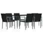 vidaXL 7-tlg. Garten-Essgruppe mit Kissen Poly Rattan und Stahl vidaXL 7-tlg. Garten-Essgruppe mit Kissen Poly Rattan und Stahl