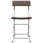 vidaXL Bistrostühle 6 Stk. Klappbar Braun Poly Rattan und Stahl vidaXL Bistrostühle 6 Stk. Klappbar Braun Poly Rattan und Stahl