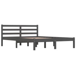 vidaXL Massivholzbett Kiefer 135x190 cm Grau