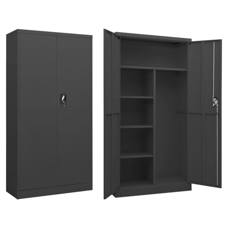 vidaXL Schließfachschrank Anthrazit 90x40x180 cm Stahl vidaXL Schließfachschrank Anthrazit 90x40x180 cm Stahl
