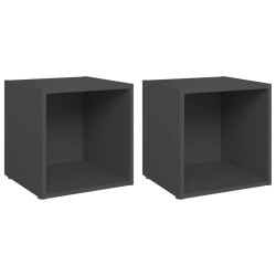 vidaXL TV-Schränke 2 Stk. Grau 37x35x37 cm Holzwerkstoff