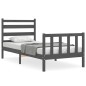 vidaXL Massivholzbett mit Kopfteil Grau 100x200 cm vidaXL Massivholzbett mit Kopfteil Grau 100x200 cm