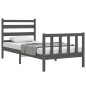 vidaXL Massivholzbett mit Kopfteil Grau 100x200 cm vidaXL Massivholzbett mit Kopfteil Grau 100x200 cm