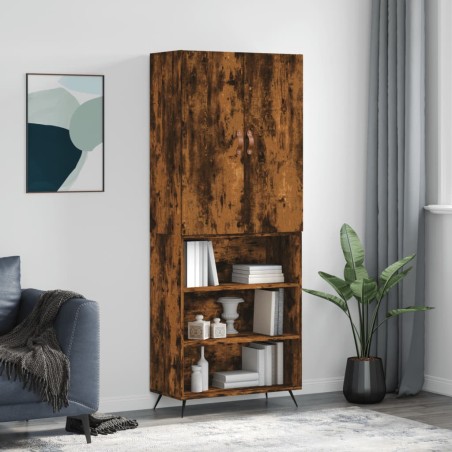 Highboard Räuchereiche 69,5x34x180 cm Holzwerkstoff