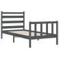 vidaXL Massivholzbett mit Kopfteil Grau 100x200 cm vidaXL Massivholzbett mit Kopfteil Grau 100x200 cm
